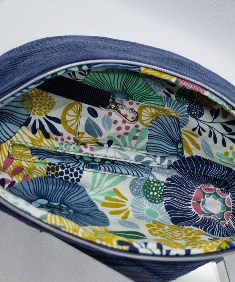 Waist bag/hip bag, high-quality corduroy, crossbody bag, handmade, blue, shoulder bag, birthday bag for women, daughters, girls, Mother's Day, large image 8