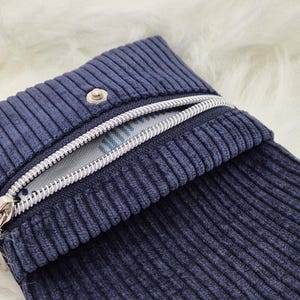 Waist bag/hip bag, high-quality corduroy, crossbody bag, handmade, blue, shoulder bag, birthday bag for women, daughters, girls, Mother's Day, large image 12