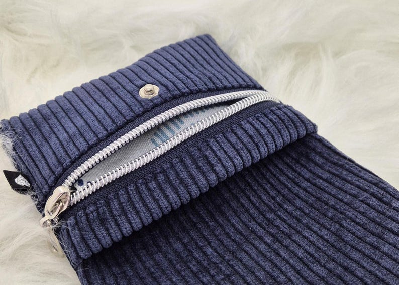 Waist bag/hip bag, high-quality corduroy, crossbody bag, handmade, blue, shoulder bag, birthday bag for women, daughters, girls, Mother's Day, large image 12