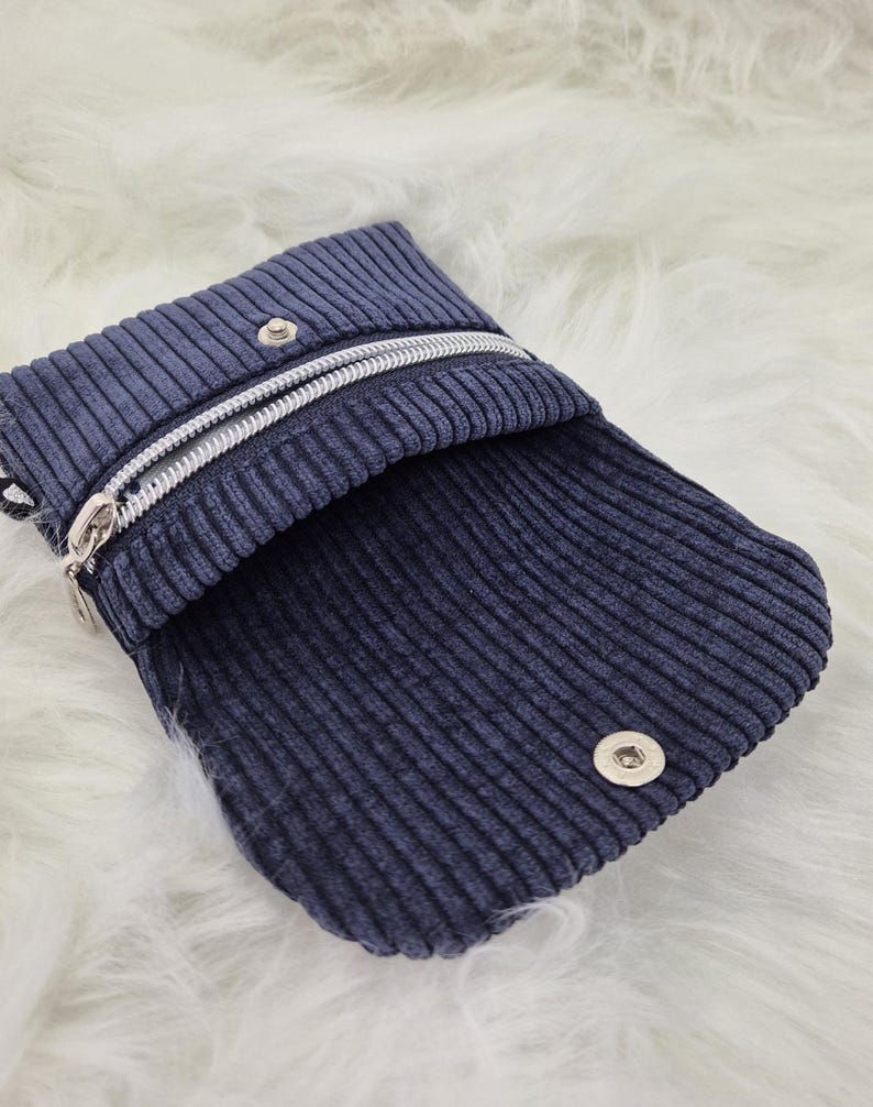 Waist bag/hip bag, high-quality corduroy, crossbody bag, handmade, blue, shoulder bag, birthday bag for women, daughters, girls, Mother's Day, large image 10