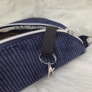 Waist bag/hip bag, high-quality corduroy, crossbody bag, handmade, blue, shoulder bag, birthday bag for women, daughters, girls, Mother's Day, large image 15