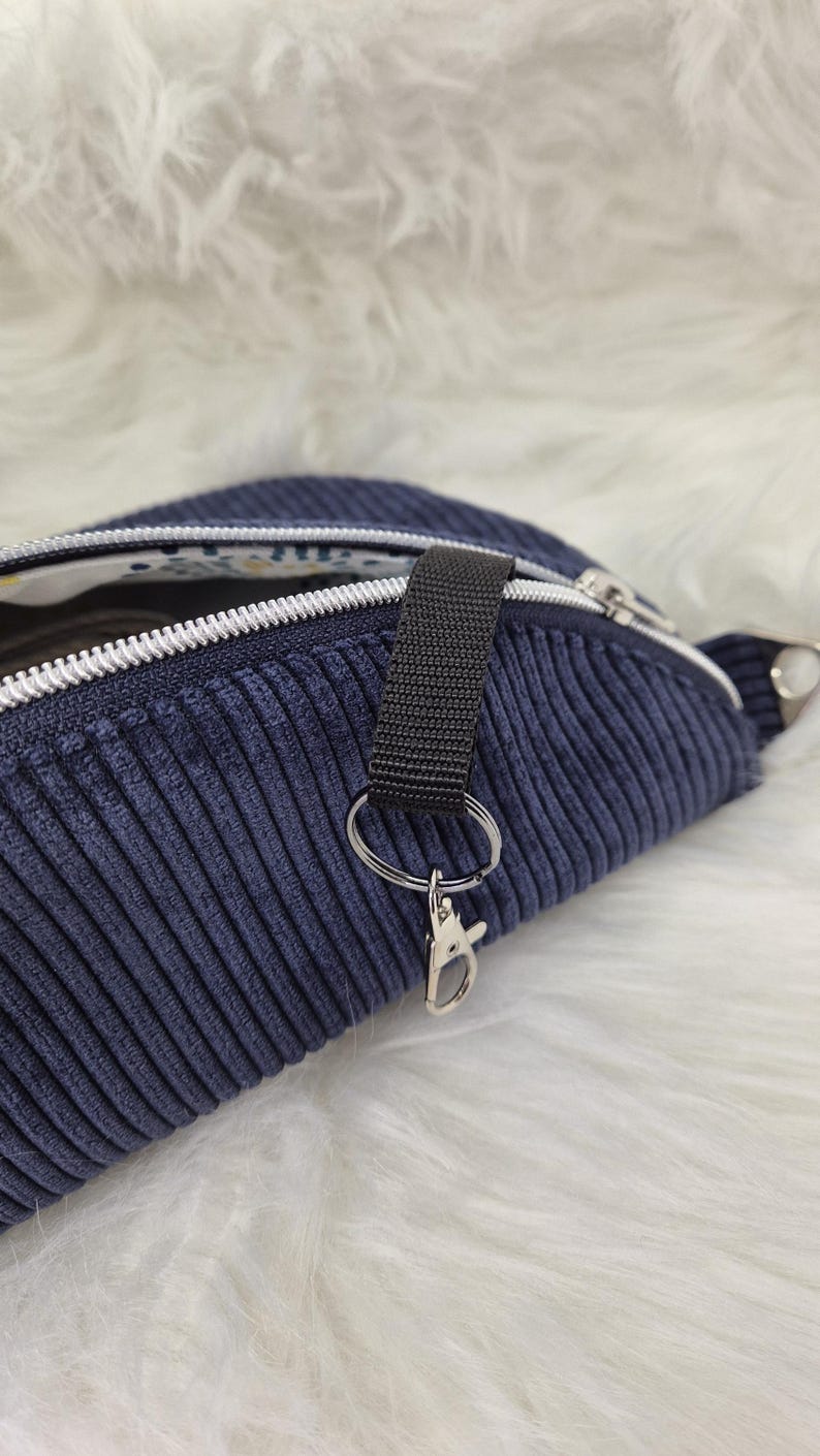 Waist bag/hip bag, high-quality corduroy, crossbody bag, handmade, blue, shoulder bag, birthday bag for women, daughters, girls, Mother's Day, large image 15