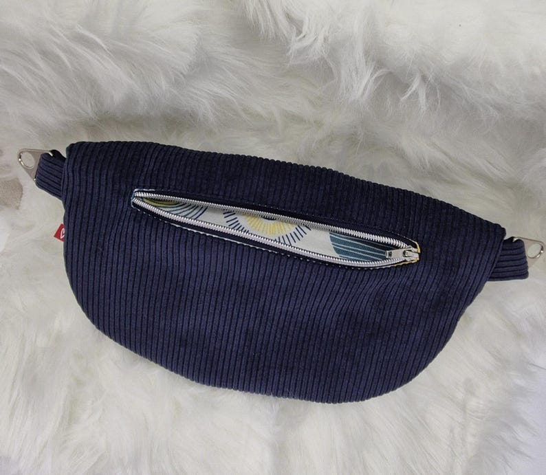 Waist bag/hip bag, high-quality corduroy, crossbody bag, handmade, blue, shoulder bag, birthday bag for women, daughters, girls, Mother's Day, large image 16