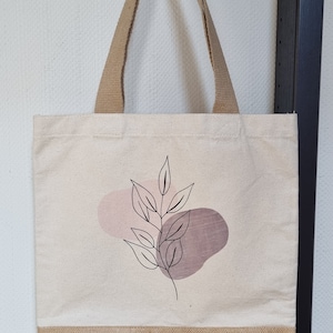 XL Baumwoll-Jutetasche für Einkauf, Camping, Strand, Schwimmbad mit Statement