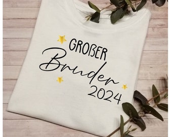 Bügelbild - großer Bruder 2024 / big Brother / Baby Bekanntgabe / große Schwester