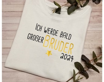 Bügelbild - ich werde bald großer Bruder/ big sister / Baby Bekanntgabe / 2024