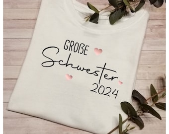 Bügelbild - große Schwester / big sister / Baby Bekanntgabe / 2024 / großer Bruder