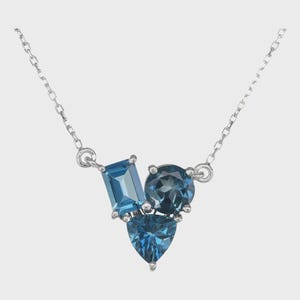 14K White Gold Blue Sapphire Pendant – 2.32ct Natural Gemstone – Elegant Deep Blue Necklace – Birthstone Gift