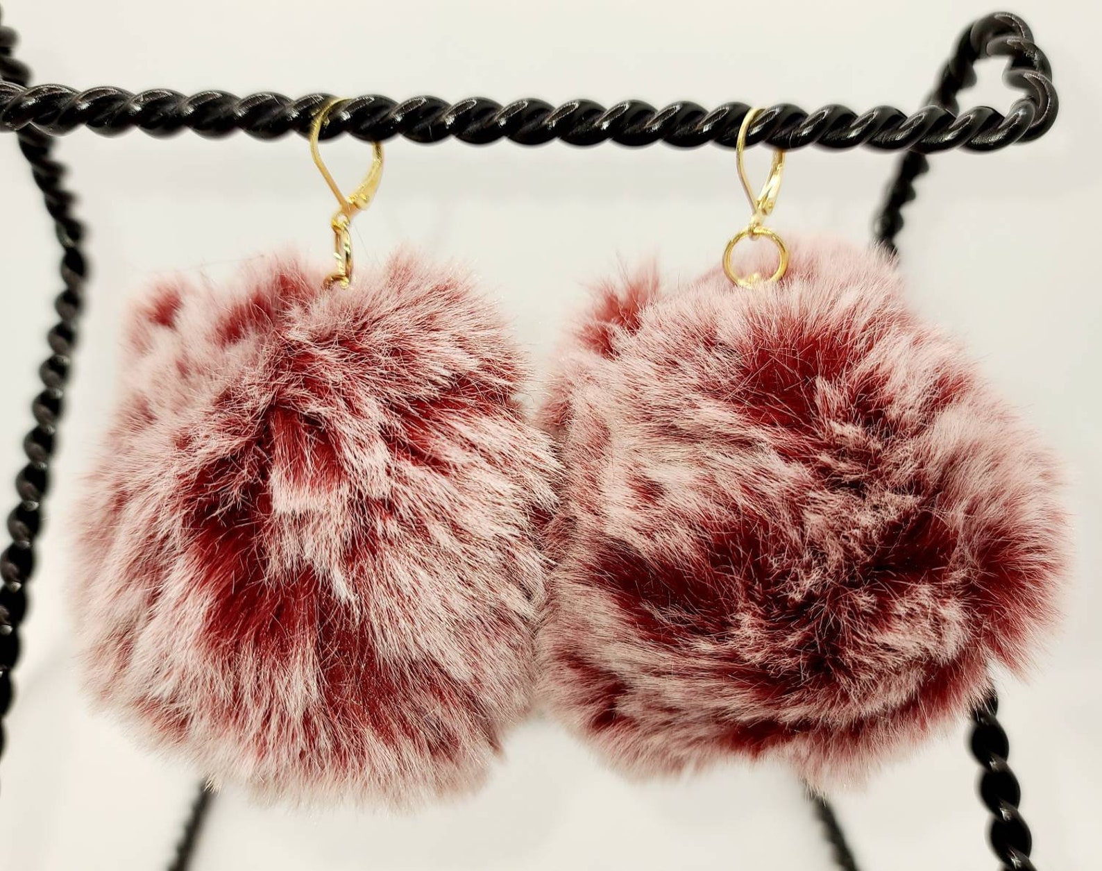 Pompom Earrings / Faux Fur Earrings / Soft Earrings/ Big Round Etsy