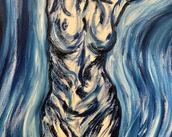 Body Positive Art//Figure Painting//Wall Art//Original Oil Painting//Female Figure//Boudoir Art Free Bookmark!