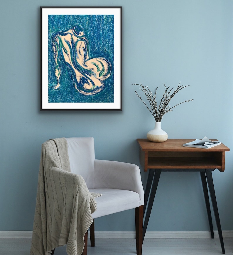 Curvy Nude Print Body Positive Art Plus Size Line Art Boudoir Art