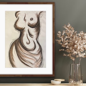 Curvy Body Positive Art//Wall Art//Plus Size Female Bikini//Boudoir Art//Curvy Woman//Female Figure