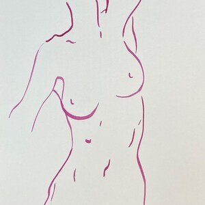 Body Positive Art//Plus Size//Nude Female Art//Watercolor//Line Art//Boudoir Art//Female Figure//Wall Art//4x6, 5 x7, 8x10 inches