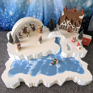 Igloo North Pole platform for Christmas Village display stand (Alpine Village platform, Lemax platform, Dept 56 platform, Snow Village)