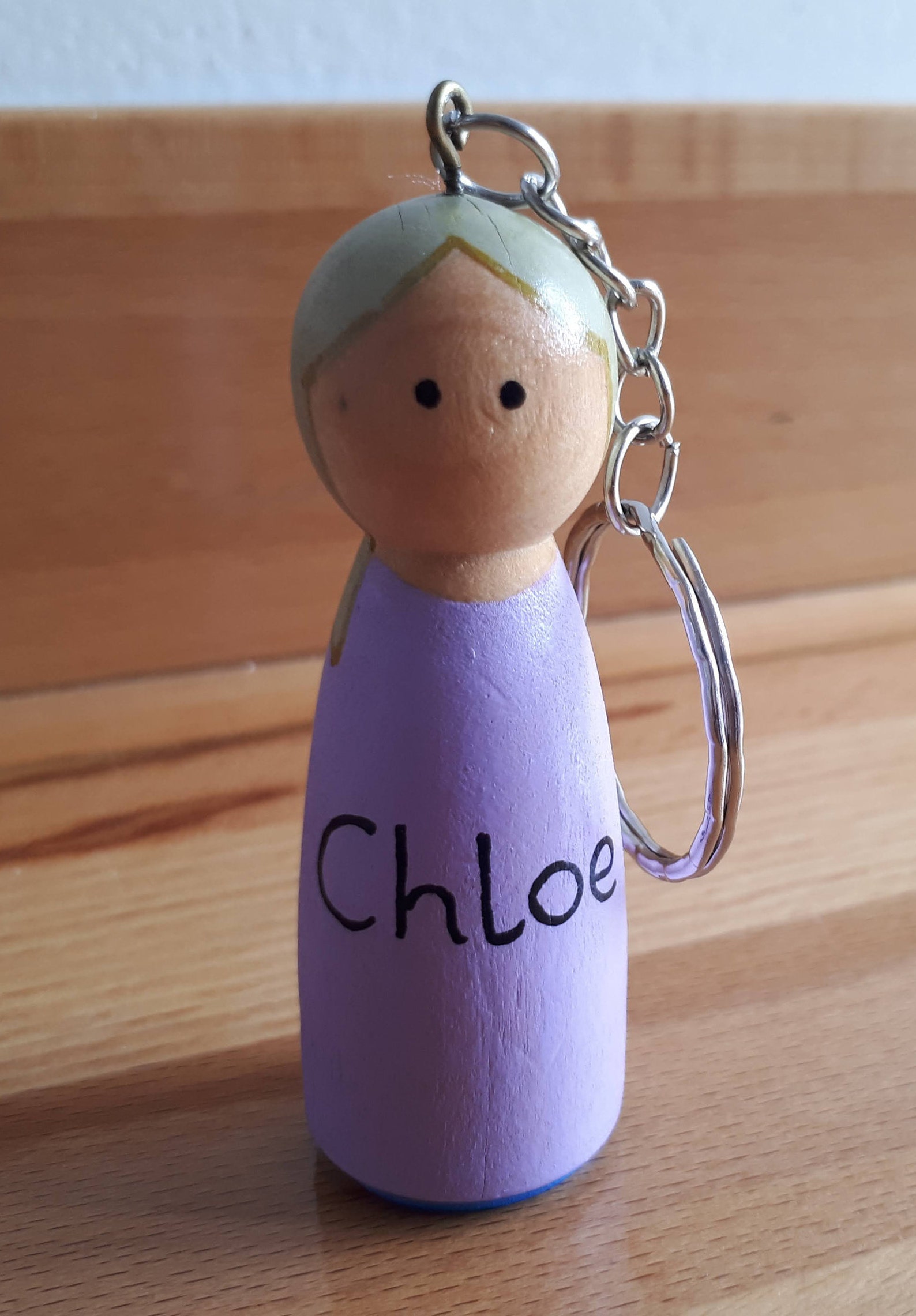 Personalised Peg Doll Key ring Etsy