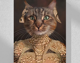 Custom Regal Pet Portrait, Renaissance Style Animal Art