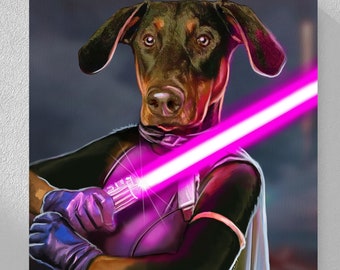 Custom Star Wars Pet Portrait: Mara Jade, Funny Gift