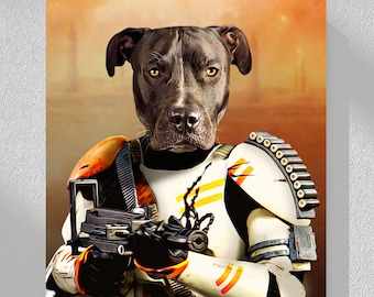 Digital Portrait | Clone trooper | Star Wars | Pet Portrait | Funny Dog Gift