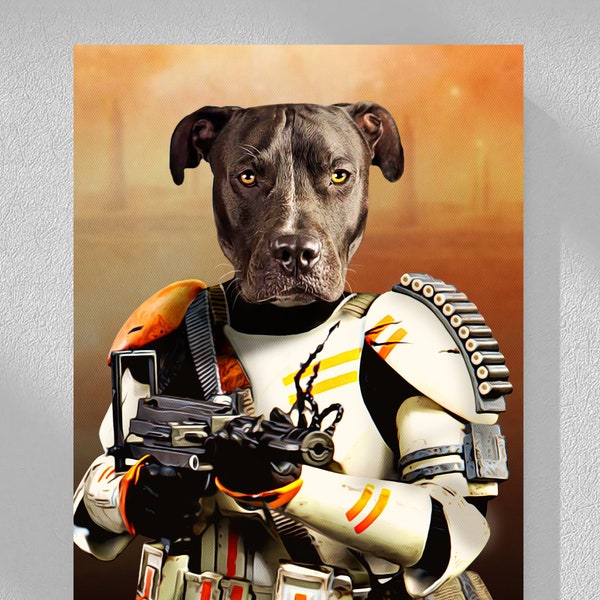 Digital Portrait | Clone trooper | Star Wars | Pet Portrait | Funny Dog Gift