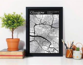 Personalisierter Metallic Folien Stadtplan - Geschenk zum Jahrestag