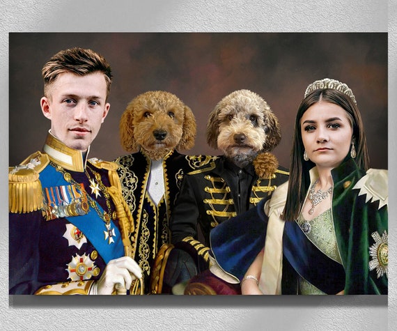 Custom Renaissance Pet Portrait – Personalized Dog & Human Painting
