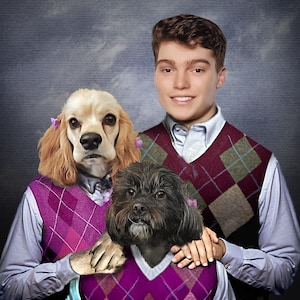 Step Brothers Human & Pet Portrait and Personalized Dog Portrait as a Dog Lover Gift Idea