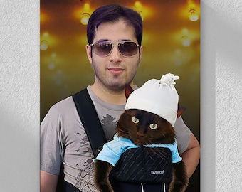 Funny Custom Pet Portrait Canvas: 'Hangover' Parody Gift