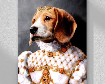 Retrato personalizado de mascota renacentista / Lienzo de mascota real