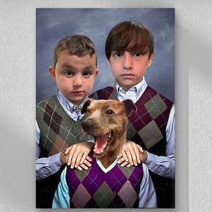Step Brothers Human & Pet Portrait and Personalized Dog Portrait as a Dog Lover Gift Idea