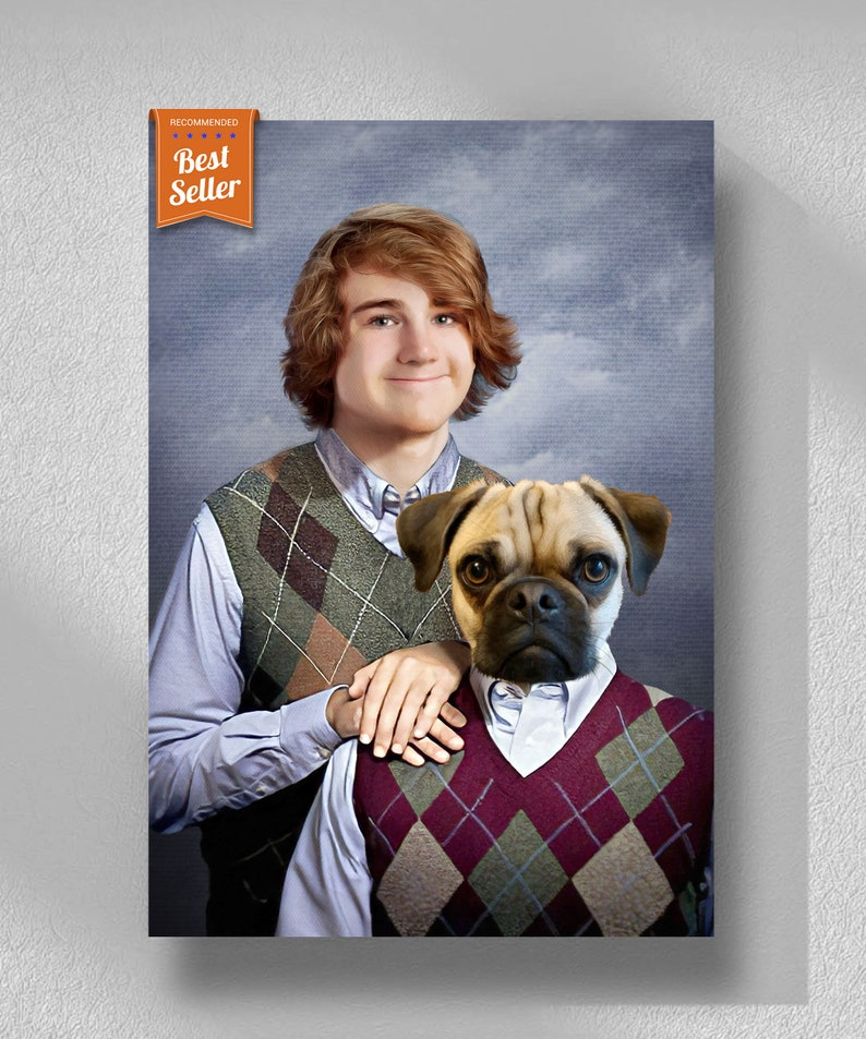 Step Brothers Human & Pet Portrait and Personalized Dog Portrait as a Dog Lover Gift Idea image 1