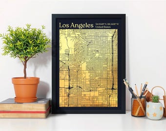Personalisierter Metallic Folien Stadtplan - Geschenk zum Jahrestag