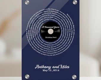 Custom Acrylic Song Lyrics Record Art