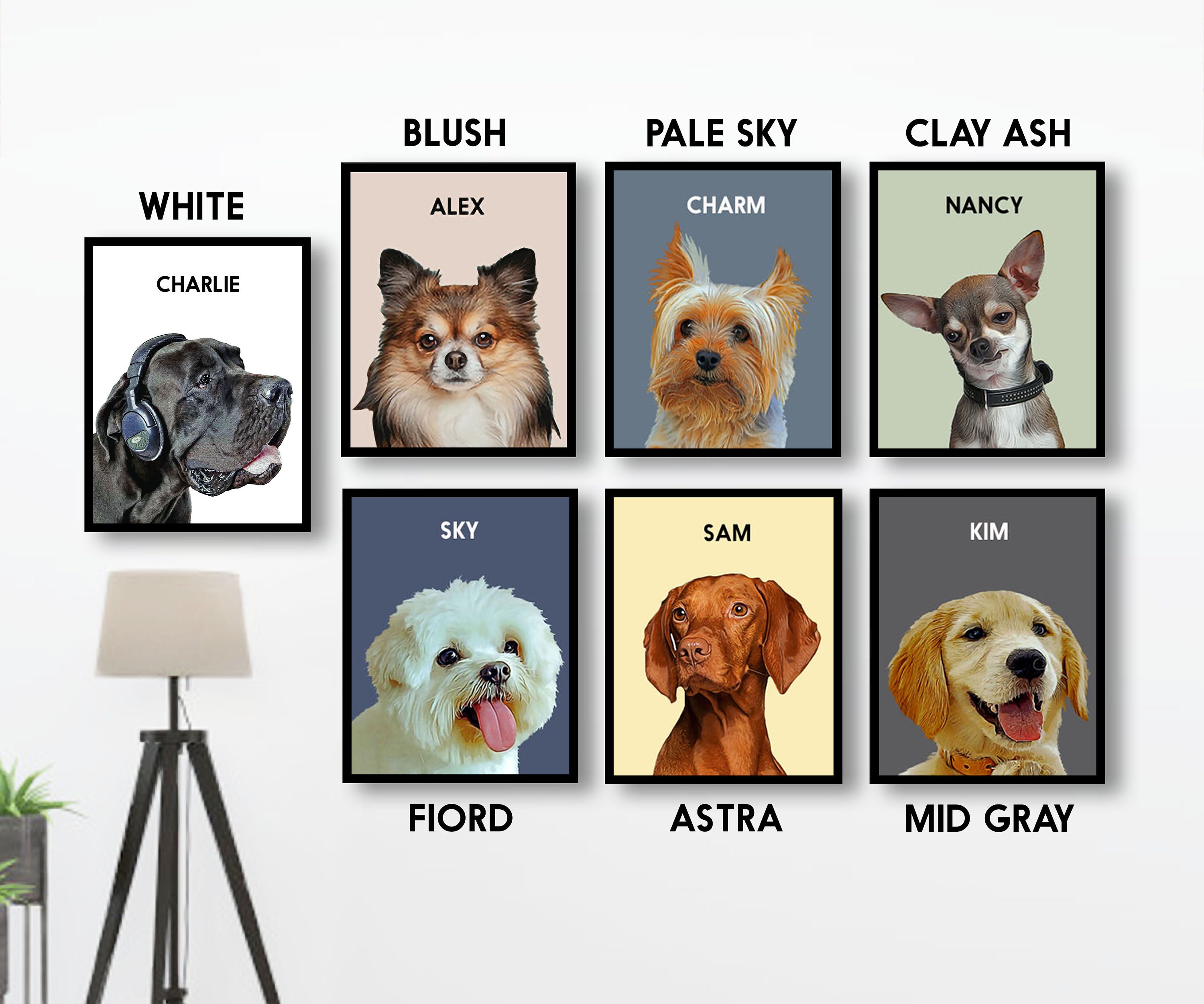 Pet Portrait Custom and Personalized Pet Dog Cat Wall Art - Etsy Australia