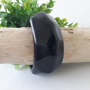 Bakelite Bracelet Black. Impressive Bracelet !! wide bangle!