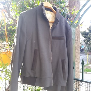 Vintage Men&#39;s Jacket.Men Wool Bomber Jacket Vintage Wool Flight Jacket Insulated  Coat Short Jacket Men Outerwear