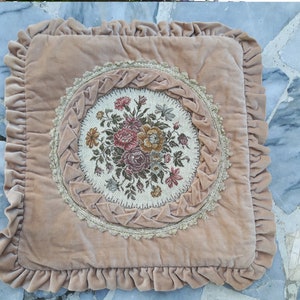 2 Blumen Nadelspitzen Kissenbezug, Rosa Cottage Kissen Vintage, French Country Kissenbezüge, Kissen für Couch Kissenbezug Individuell