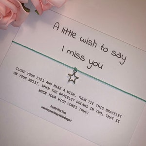 Un pequeño deseo de decir que te extraño, pulsera de la amistad, pulsera de deseo, pulsera del encanto, regalo socialmente a distancia