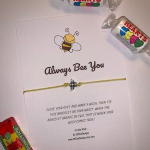 Bumble Bee Wish Bracelet, “Always Bee You”, Socially Distanced Gift, Friendship Bracelet