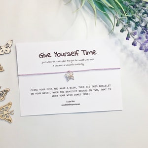 Give Yourself Time Bracelet, Wish Bracelet, Socially Distanced Gift, Friendship Bracelet, Charm Bracelet