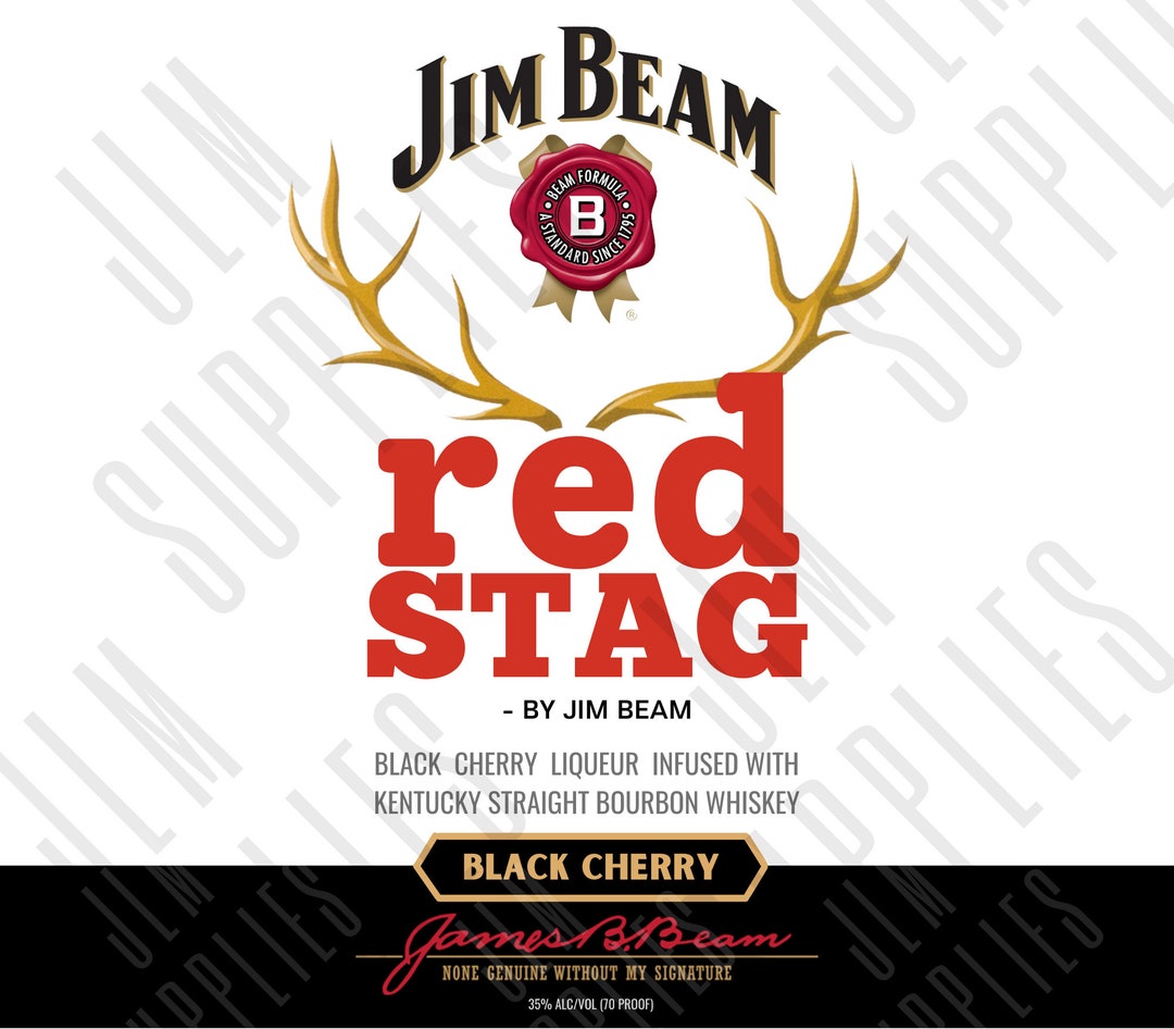 Jim Beam Red Stag Tumbler PNG Sublimation Design Download 20 Oz Skinny ...
