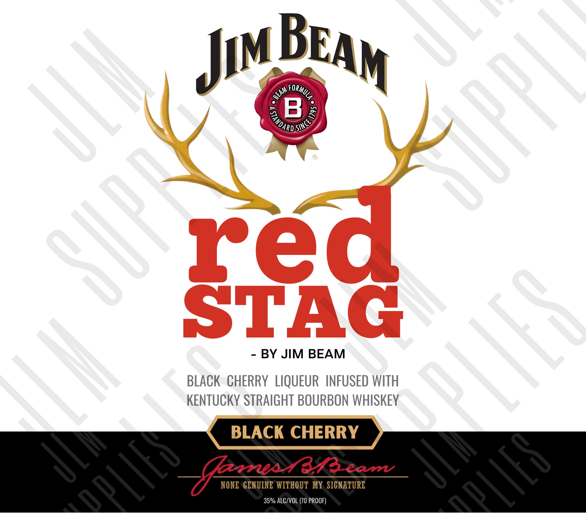 Jim Beam Red Stag Tumbler PNG Sublimation Design Download 20 Oz Skinny