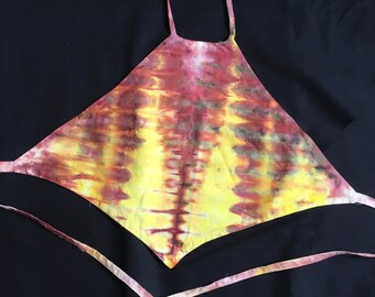 Batik Dyed hippie top, Elven, boho, psychedelic, festival summer top backless