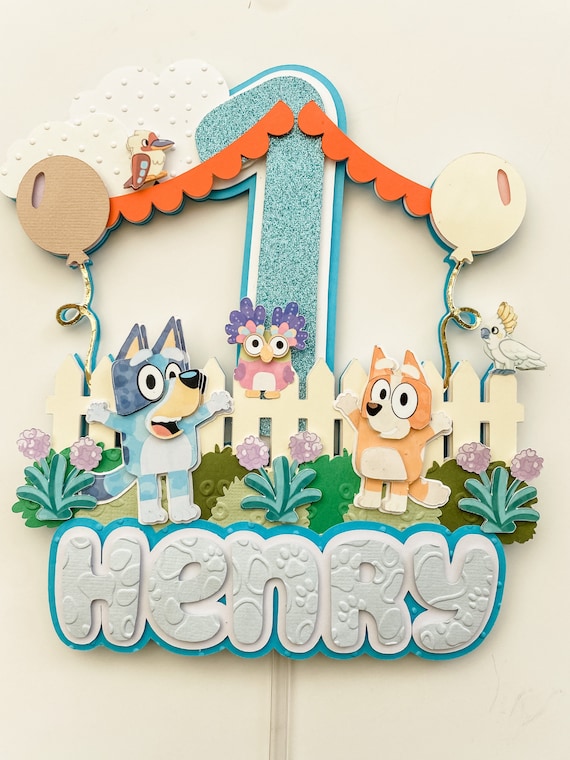 Cake Topper Bluey Birthday Cake Decoration Birthday Party Supplies