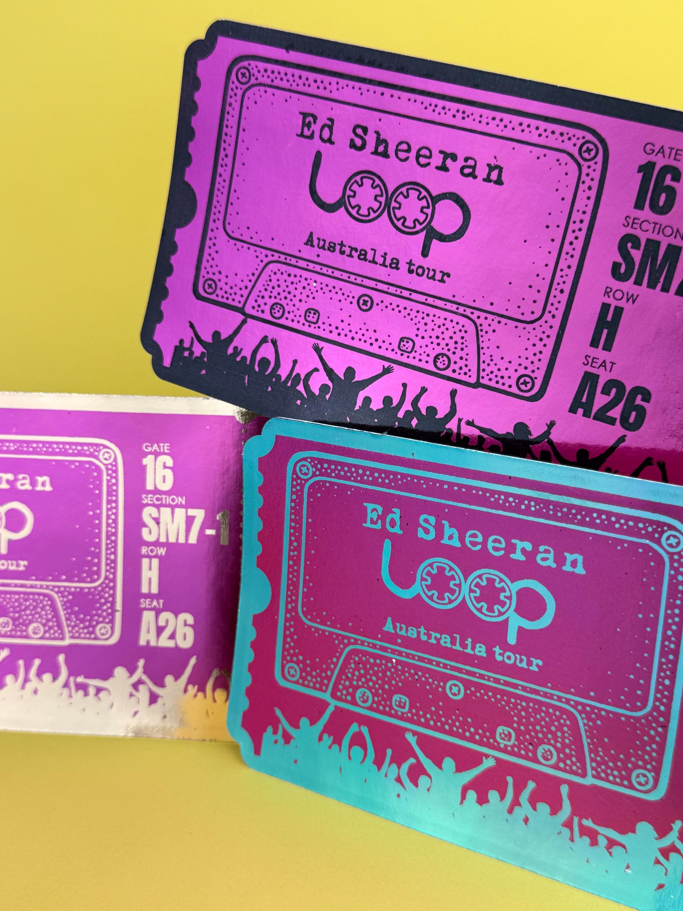DEEP SXMPHONIC CONCERT TOUR2010 サイン入り Personalised Foil Concert Ticket Ed Sheeran Loop Tour, Scrapbook