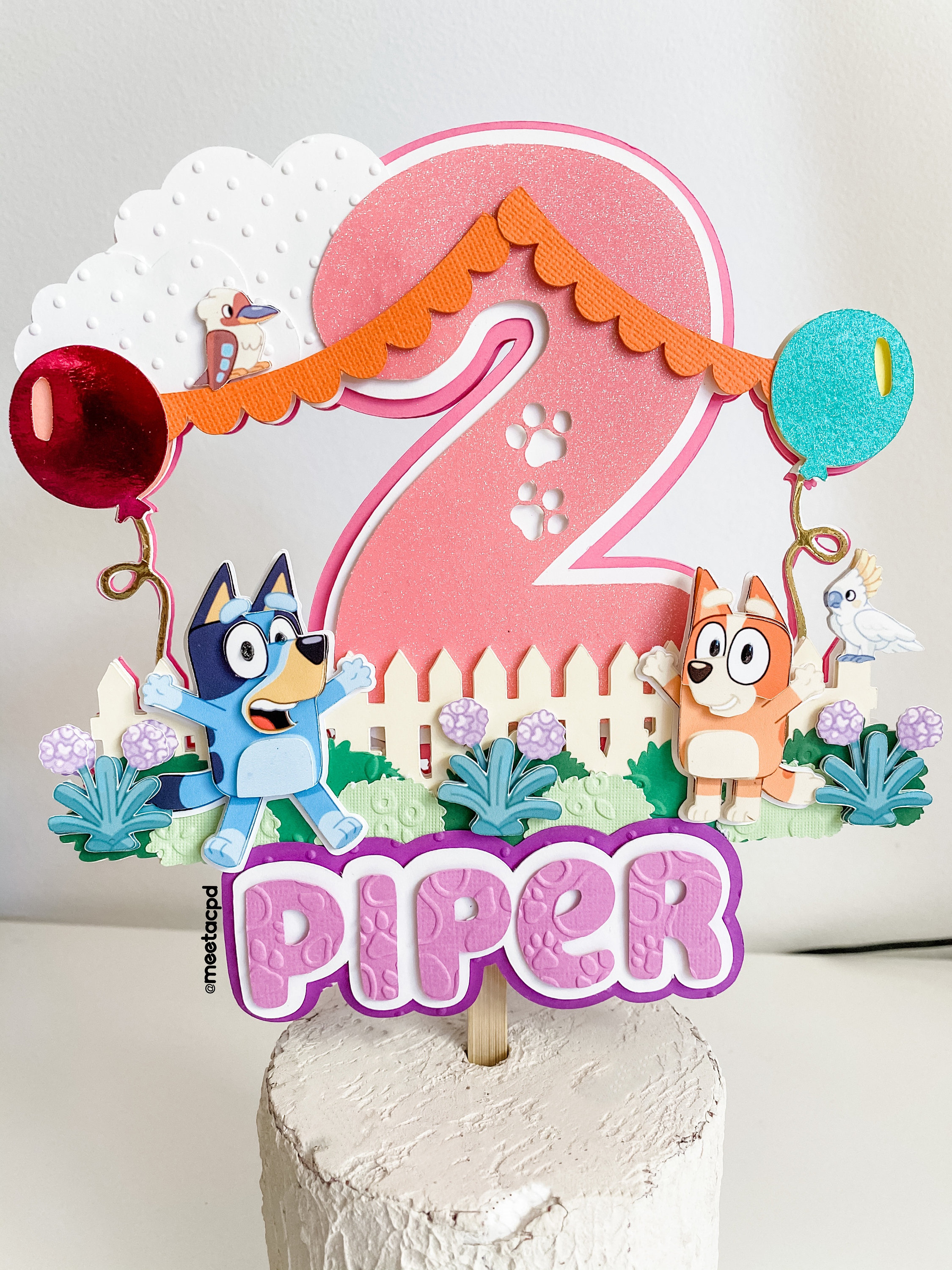 Bluey birthday party supplies ，Bluey Themed Birthday Party Decorations Set  includes happy birthday banner， cake topper ，birthday balloons for kids  birthday decorations