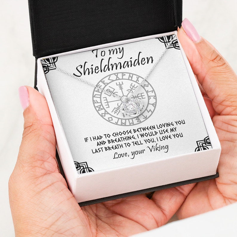 To My Shieldmaiden Love Knot Necklace Gift Love Gift for wifegirlfriend on Valetine - Your Viking