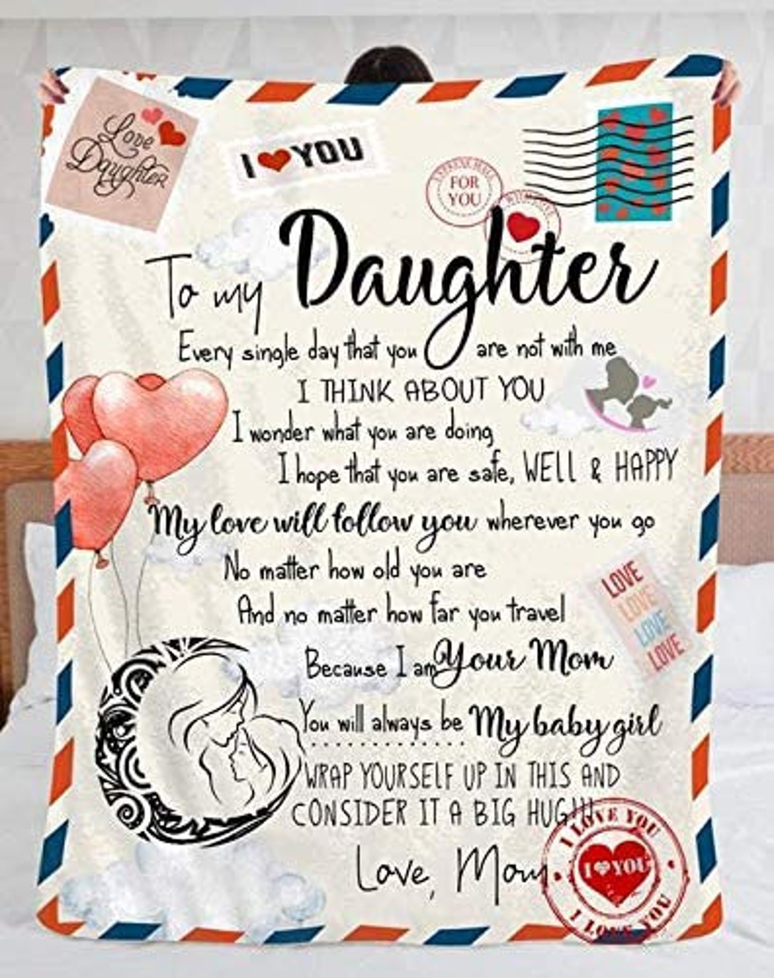 Digital file To My Daughter Blanket Love Letter Mom Gift | Etsy