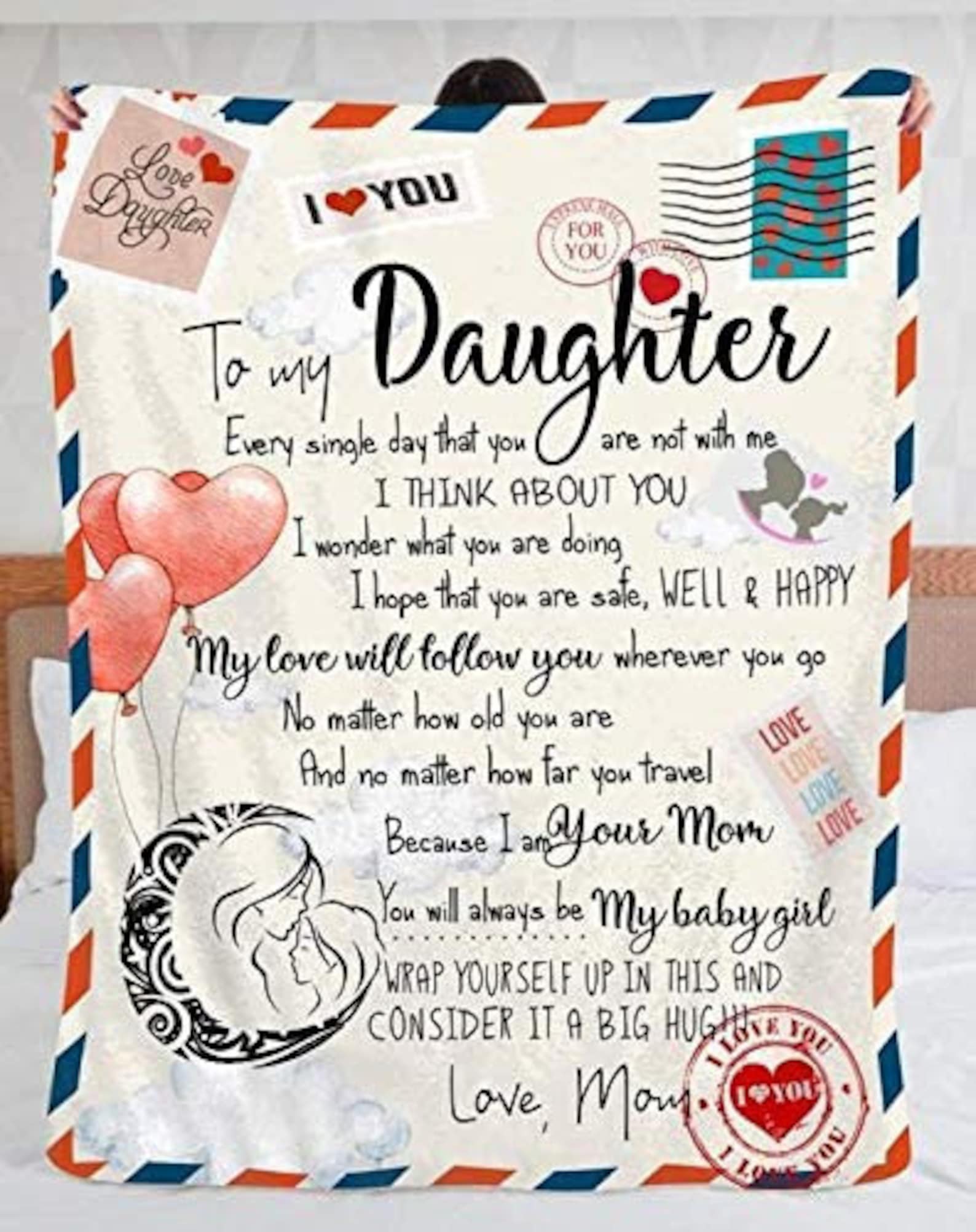 Digital file To My Daughter Blanket Love Letter Mom Gift | Etsy