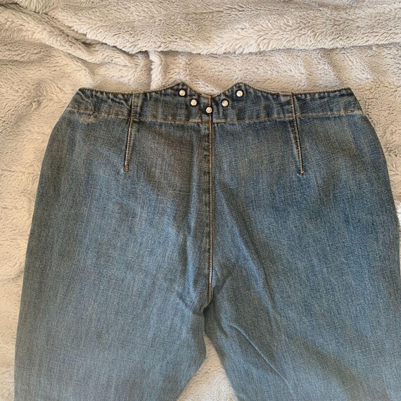 1990's Max & Co. Rare Distressed Cropped Jeans Si… - image 4