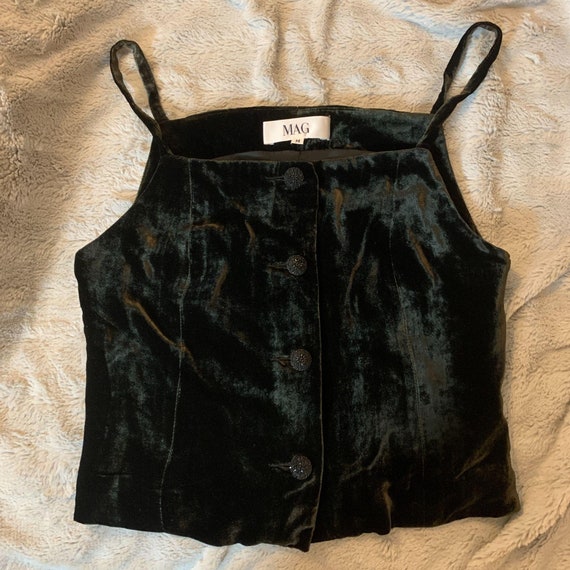 1990's Velvet Cropped Tank Top Size M
